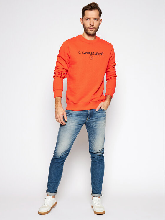 Calvin Klein Jeans Džemperis Archive Logo J30J316683 Oranžinė Regular Fit •  Modivo.lt