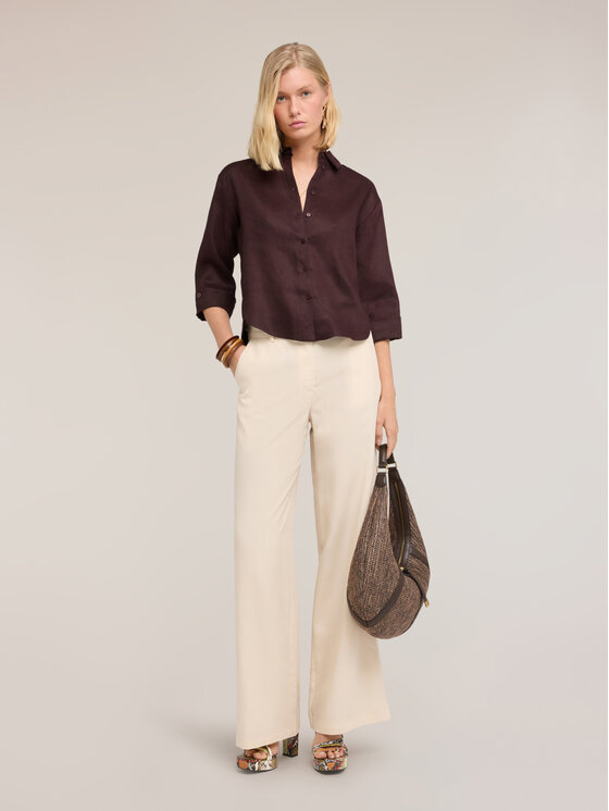 Motivi Motivi Camicia 5020W000521N029 Bordeaux Boxy Fit