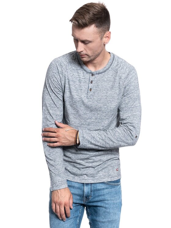 Mustang Mustang T-shirt ANTON RAGLAN HENLEY Grigio Regular Fit