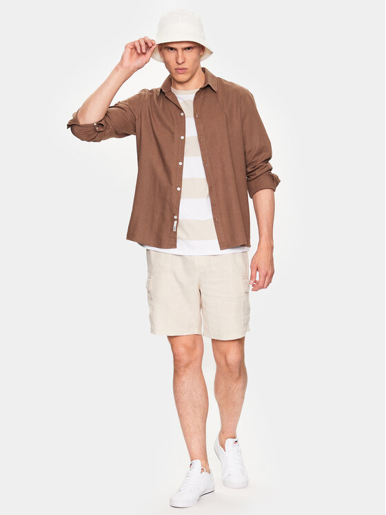 Solid Solid Srajca 21107646 Rjava Regular Fit
