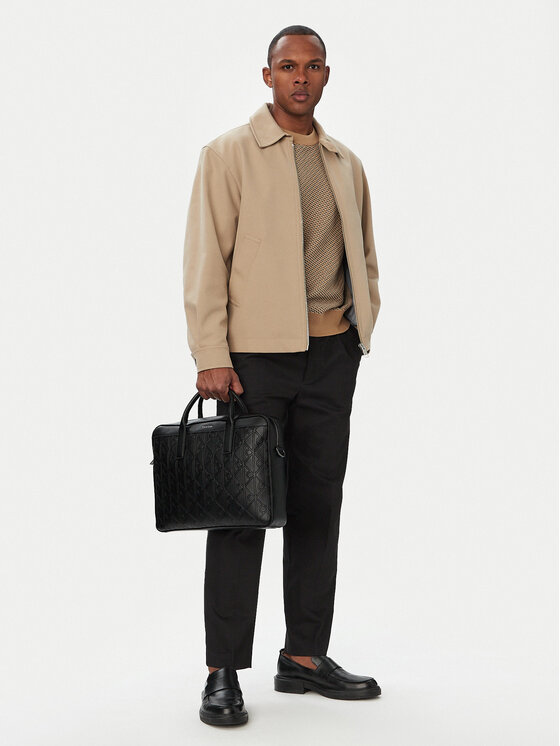 Calvin Klein Бизнес чанта Emblem Aop Deboss LV04D3561G Черен