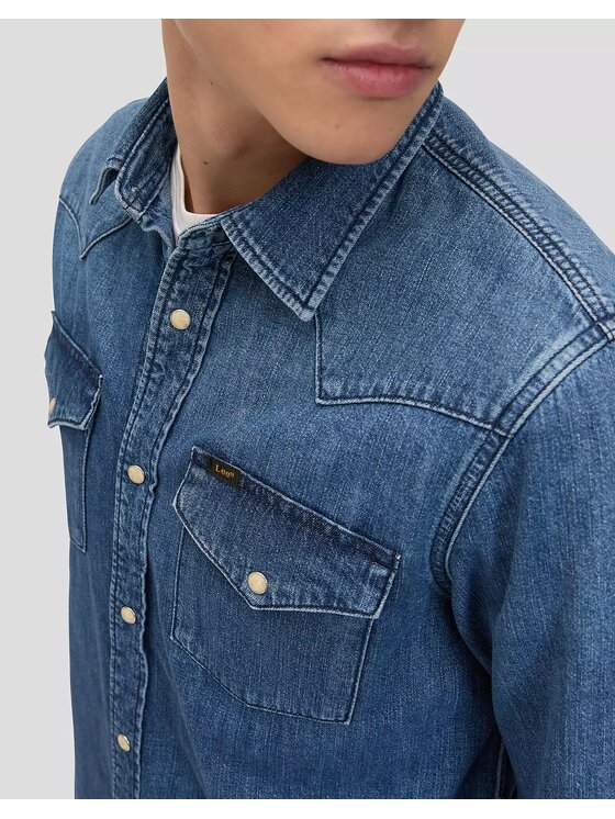 Lee Lee Koszula jeansowa 112376547 Niebieski Regular Fit