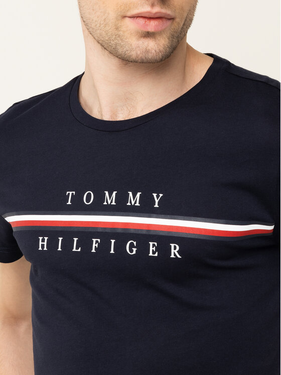 Tommy Hilfiger Tommy Hilfiger Póló Corp Split MW0MW12520 Sötétkék Regular Fit