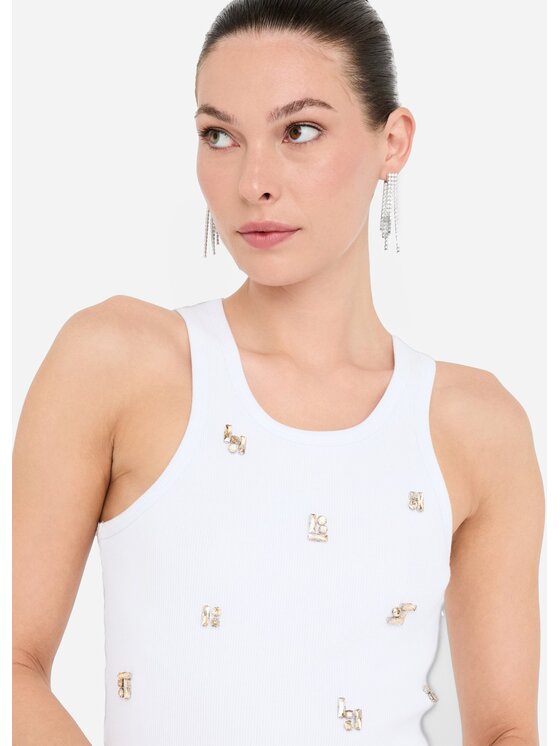 Liu Jo Liu Jo T-shirt MF5447J4822P9125 Bianco Slim Fit