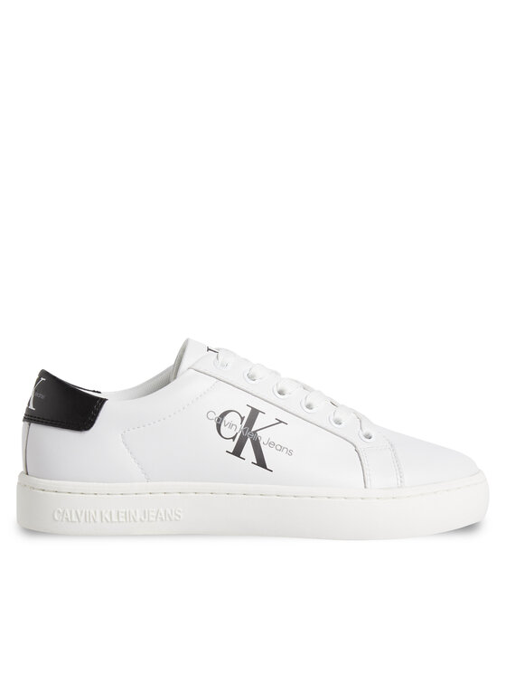 Calvin Klein Jeans Sneakersy Classic Cupsole Laceup Lth Wn YW0YW01269 Biela