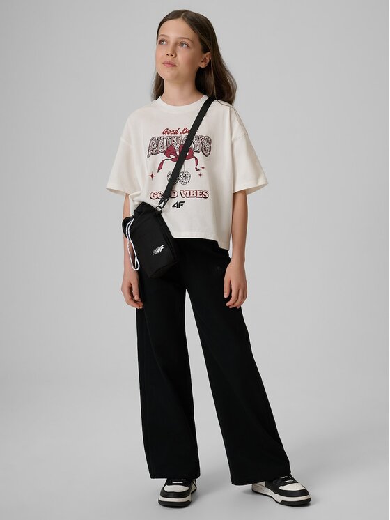 4F 4F T-Shirt 4FJRAW26TTSHF4239-11S Biały Boxy Fit