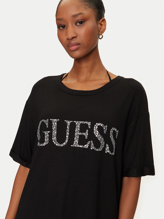 Guess Guess Tričko E5GI07 K68D2 Čierna Regular Fit