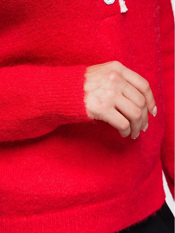 Ombre Ombre Sweter OW-SW-E0042 Czerwony Regular Fit