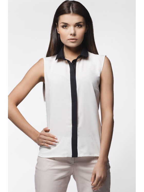 Awama Awama Koszula A023 Écru Basic Fit