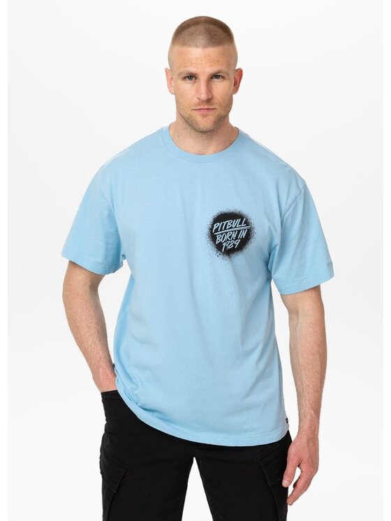 PITBULL PITBULL T-Shirt GRAFFITI Niebieski jasny Regular Fit