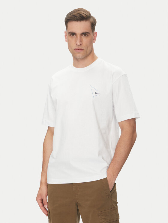 BOSS Męski T-Shirt, rozmiar XL, Biały, 50546374