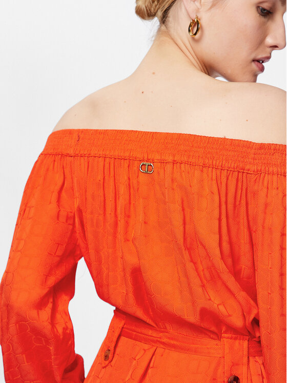 TWINSET TWINSET Poletna obleka 231TT2141 Oranžna Regular Fit