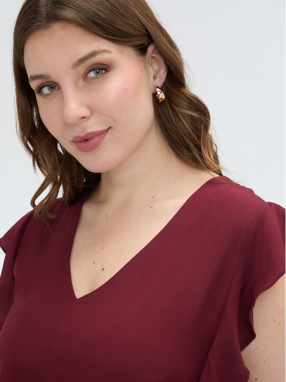 Fiorella Rubino Fiorella Rubino Top D009T000267N036 Bordowy Regular Fit
