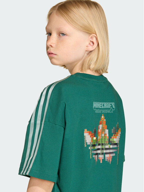 adidas adidas T-Shirt Minecraft Zielony Loose Fit