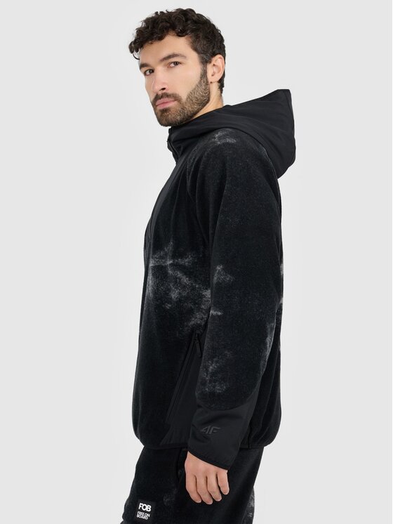 4F 4F Felpa di pile 4FRAW25TFLEM462-20A Nero Loose Fit