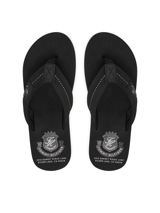 Tommy Hilfiger Flip flop Patch Hilfiger Beach Sandal FM0FM05804 Negru