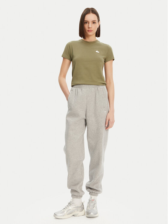 Lacoste Lacoste Majica TF9246 Khaki Slim Fit