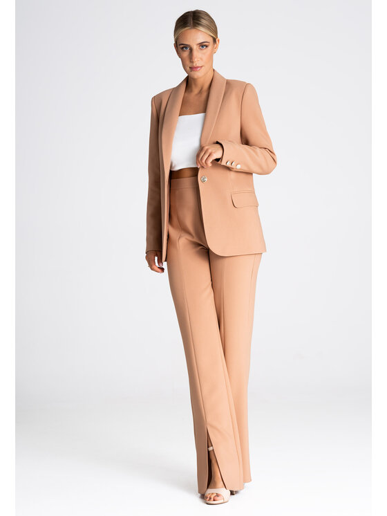 FIGL FIGL Dámske nohavice M955 Hnedá Regular Fit