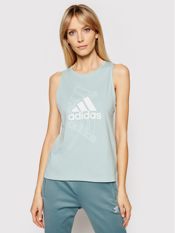 adidas Блуза Essentials Stacked Logo GL1404 Зелен Loose Fit