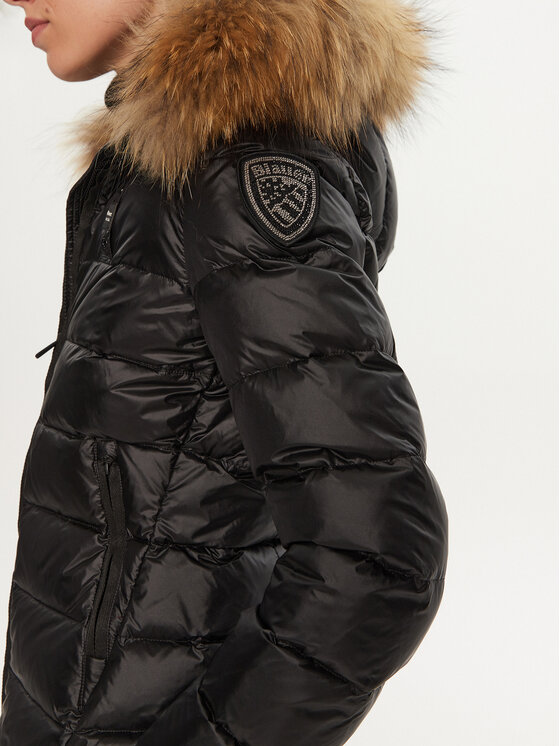 Blauer Blauer Pehelykabát 24WBLDC03038 Fekete Regular Fit