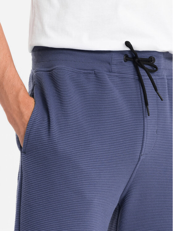 Ombre Ombre Spodnie dresowe OM-PASK-0129 Granatowy Regular Fit