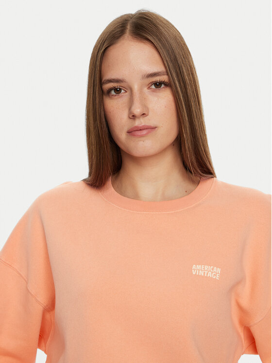 American Vintage American Vintage Sweatshirt Izubird IZU03AH24 Orange Regular Fit