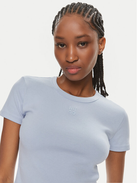 HUGO Hugo T-Shirt Delanor 50512000 Světle modrá Slim Fit