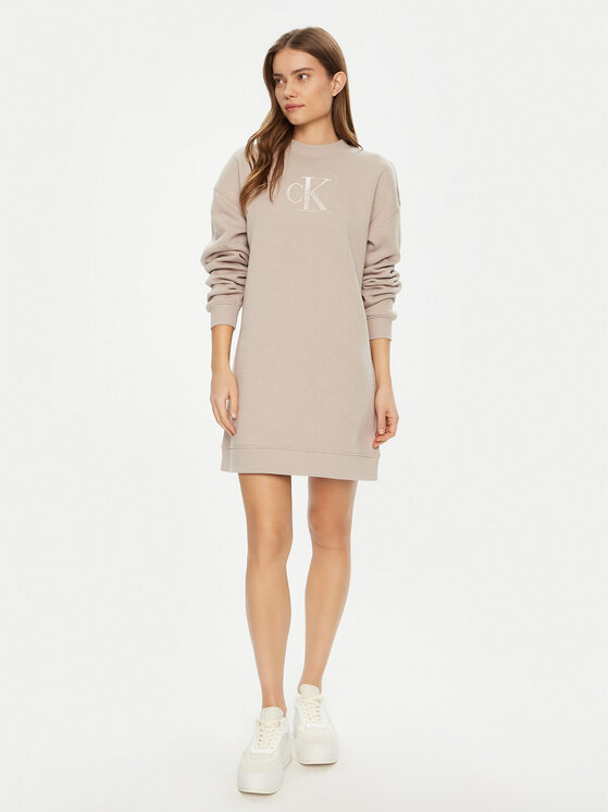 Calvin Klein Jeans Calvin Klein Jeans Úpletové šaty J20J224834 Béžová Relaxed Fit