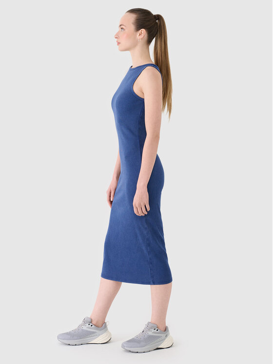 4F 4F Sukienka dzianinowa SS MIDSHOP TEXTILE Granatowy Slim Fit