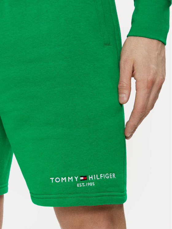 Tommy Hilfiger Tommy Hilfiger Szorty sportowe Logo MW0MW34201 Zielony Regular Fit