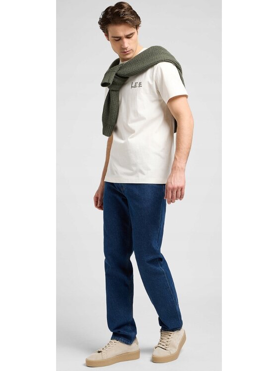 Lee Lee T-Shirt Relaxed Graphic Tee Biały Relaxed Fit