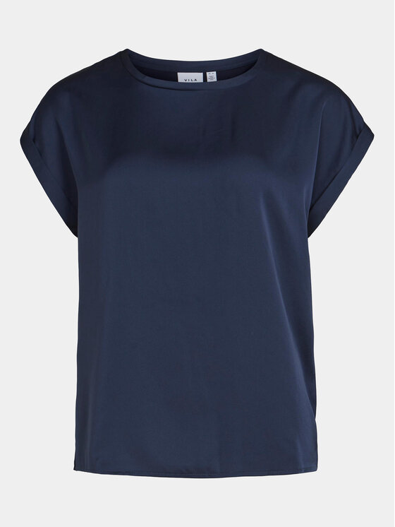 Vila Vila T-Shirt Ellette 14059563 Tmavomodrá Regular Fit