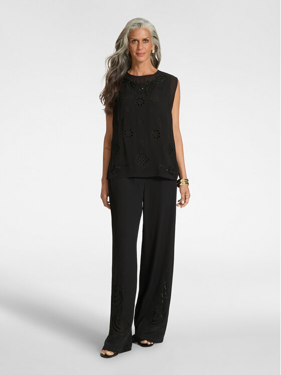 Elena Mirò Elena Mirò Top D018E000022N033 Czarny Regular Fit