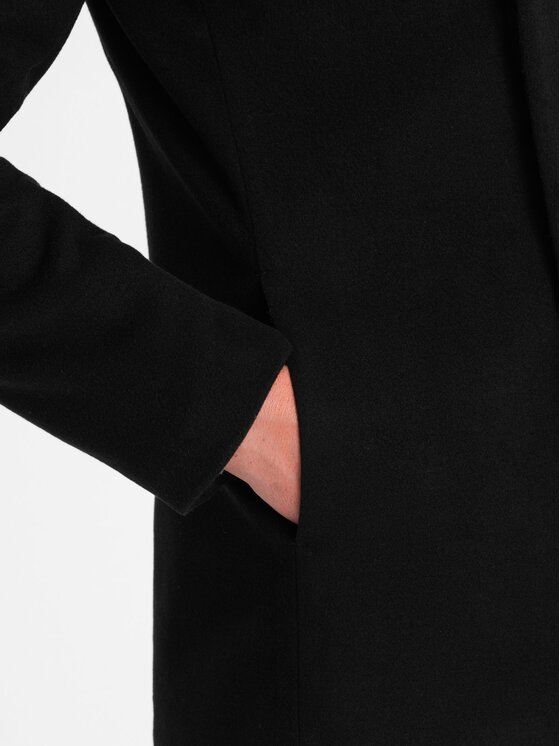 Ombre Ombre Kabát pro přechodné období OM-COWC-0102 Černá Regular Fit