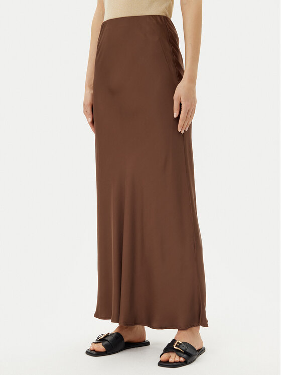 ViCOLO ViCOLO Maxi szoknya TD0472 Barna Slim Fit