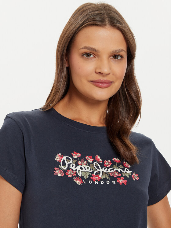 Pepe Jeans Pepe Jeans Marškinėliai Ginny PL505945 Tamsiai mėlyna Regular Fit