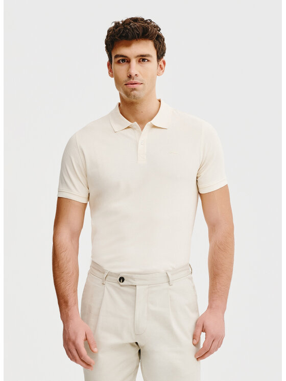 Pako Lorente Pako Lorente Polo P25SF-TX-004 Beżowy Classic Fit
