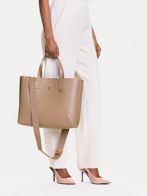 Tommy Hilfiger Tommy Hilfiger Käekott Th Distinct Satchel AW0AW17463 Beež