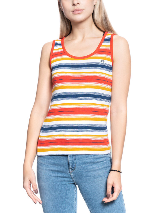 Lee Lee T-shirt SLIM TANK TOP Bianco Slim Fit
