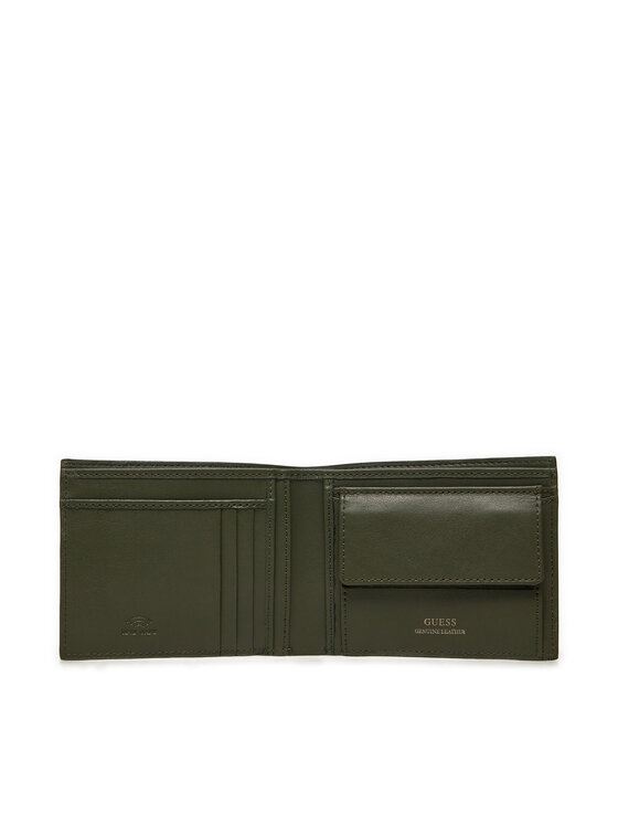 Guess Guess Малък мъжки портфейл SMMTCF LEA20 Зелен
