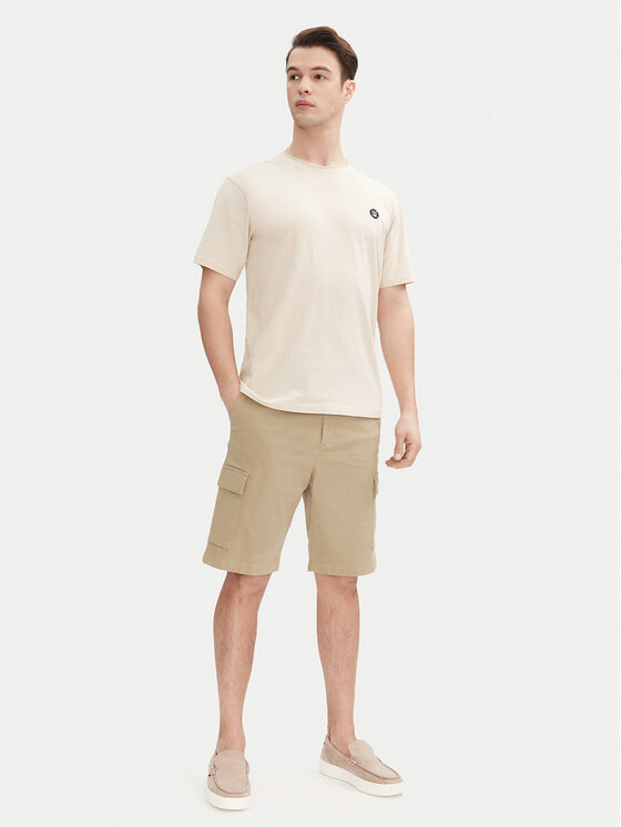 INDICODE INDICODE T-Shirt Carlsin 41-121 Beżowy Regular Fit