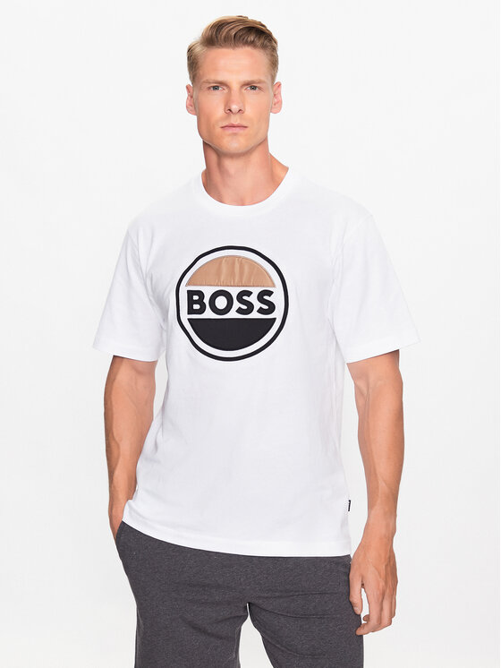 Boss Majica 50496223 Bela Regular Fit