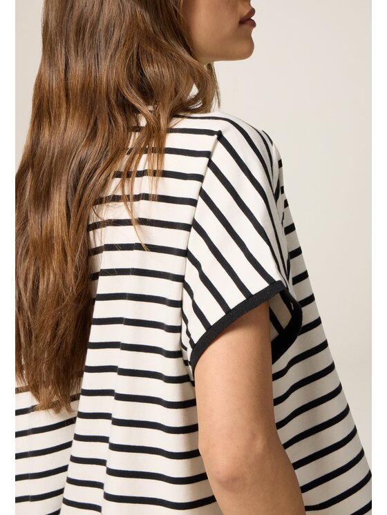 Oltre Oltre T-Shirt G373E000311N0Z3 Biały Over Fit