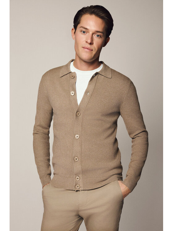 Lancerto Lancerto Kardigan Bertil SW073125000003 Beżowy Slim Fit