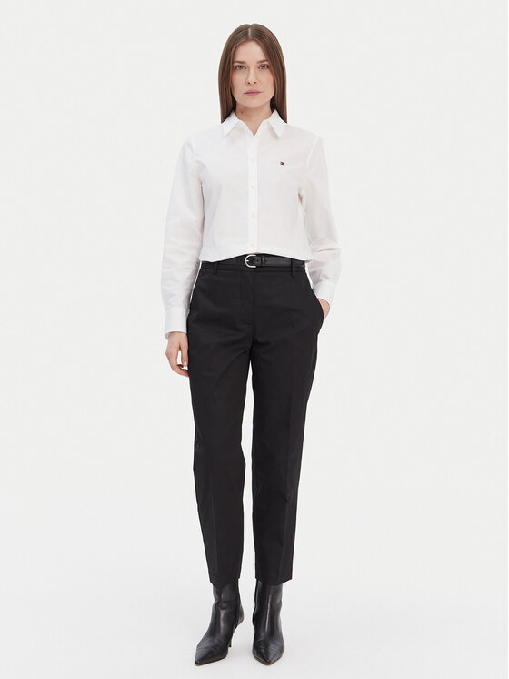 Tommy Hilfiger Tommy Hilfiger Pantaloni chino WW0WW40504 Negru Straight Fit