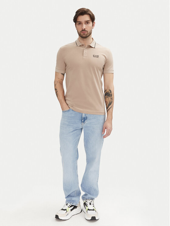 EA7 Emporio Armani EA7 Emporio Armani Polo 8NPF16 PJVUZ U6155 Beżowy Slim Fit