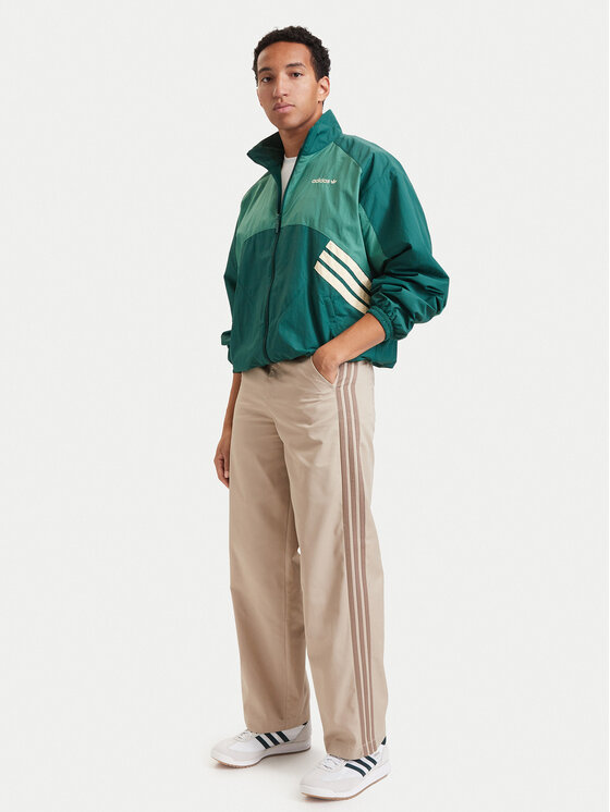 adidas adidas Штани з тканини 3 Stripes Pleated Trousers KE4175 Бежевий Regular Fit