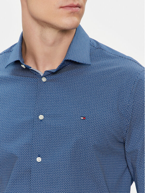 Tommy Hilfiger Tommy Hilfiger Риза MW0MW34629 Син Slim Fit