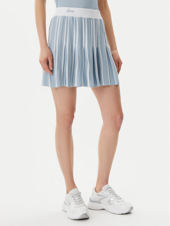 Guess Guess Спідниця в складку V5GD00 Z3D60 Блакитний Regular Fit