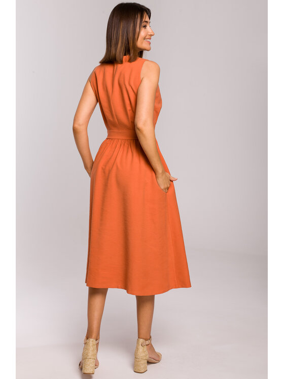Stylove Stylove Každodenné šaty S224 Oranžová Regular Fit